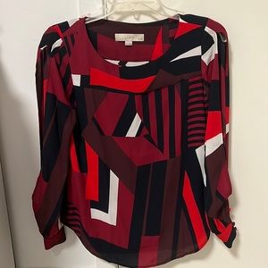 LOFT multicolored long sleeve blouse